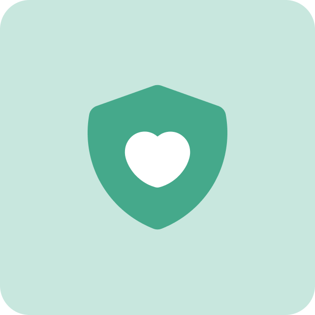 CradlewiseProtect logo featuring a white heart inside a green shield, representing the 2-year extended protection plan for the Cradlewise Smart Crib.